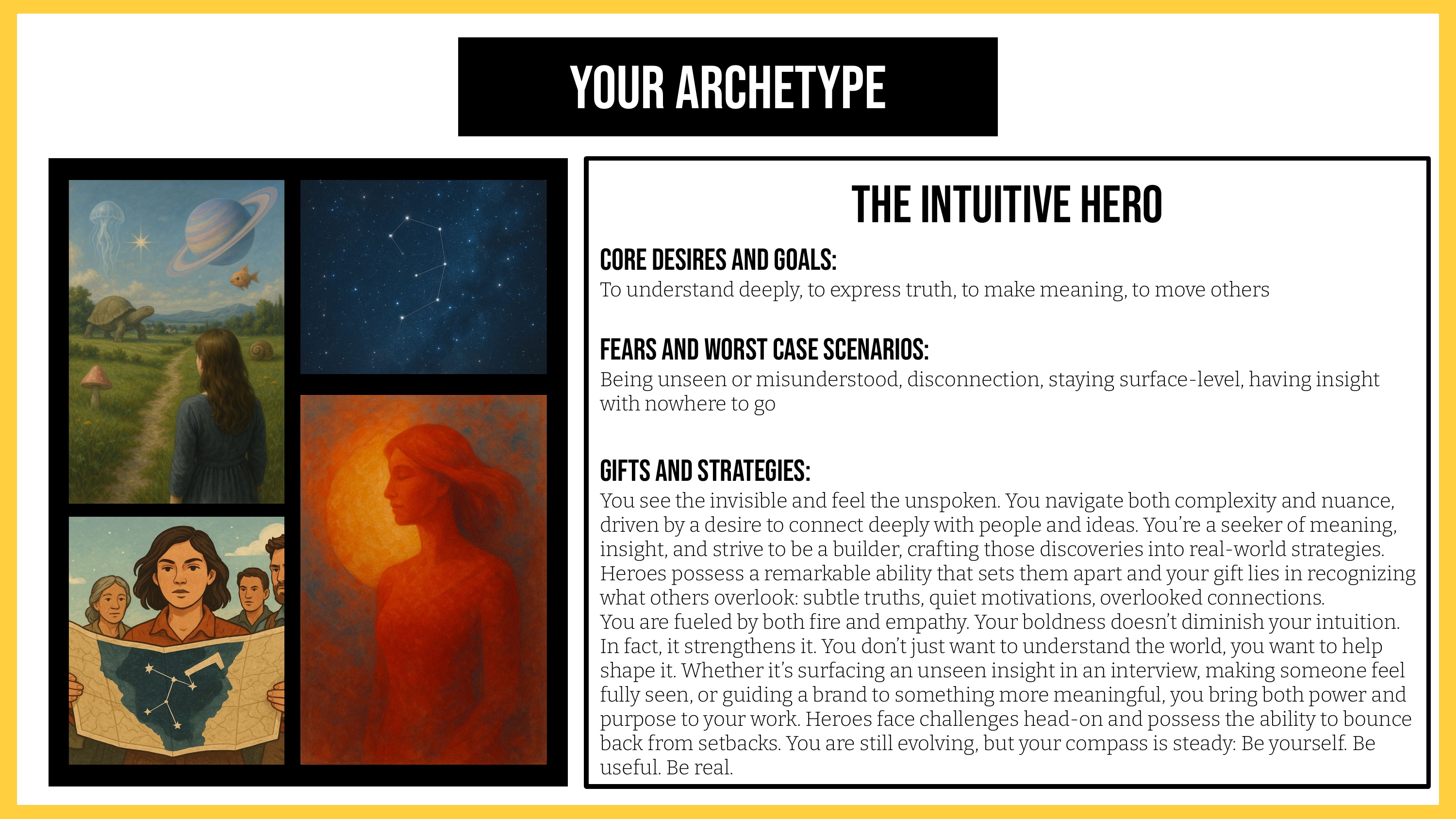 Alexa Schwartz ZMET Brand Builder Archetype — The Intuitive Hero